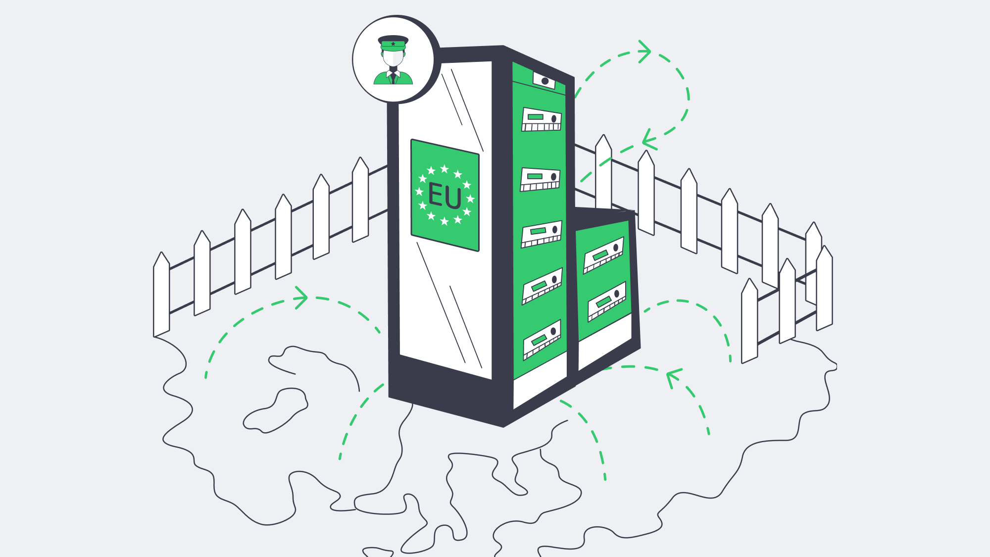 Illustration of a fenced‑in server highlighting data sovereignty