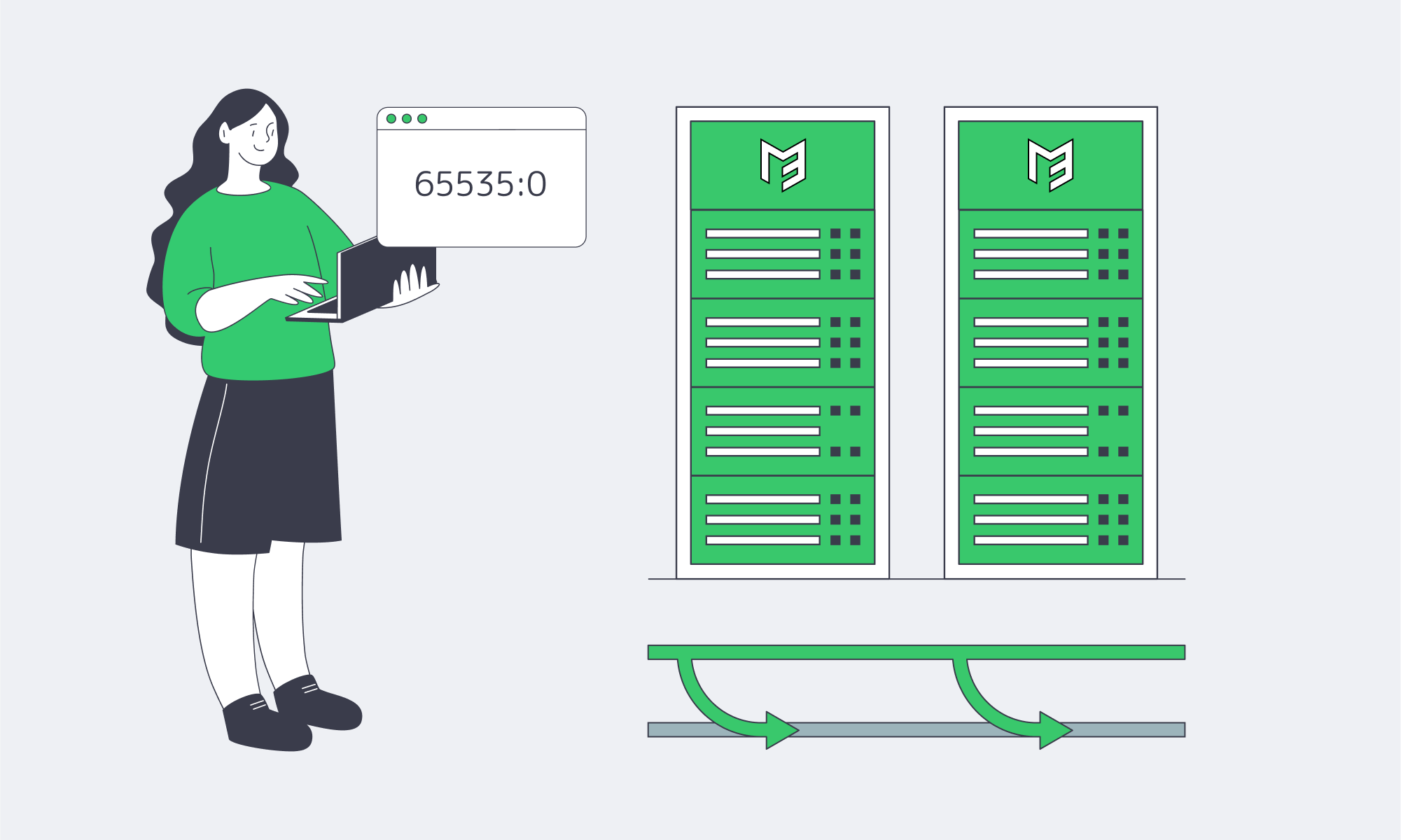 Illustration of graceful shutdown draining traffic during maintenance