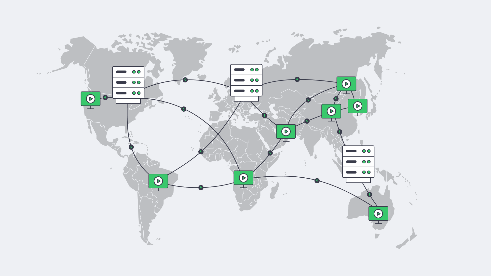 Illustration of CDN edge nodes near viewers reducing live streaming latency