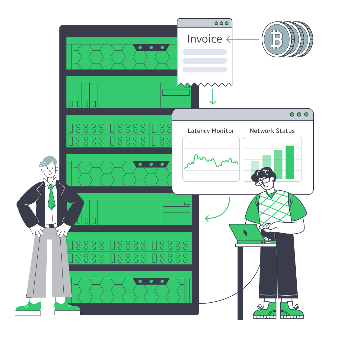 Crypto payment workflow for dedicated server provisioning